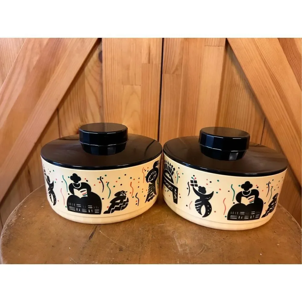 Vintage Tupperware Black Americana Memorabilia African Reggae bowls celebrate (8